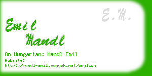 emil mandl business card